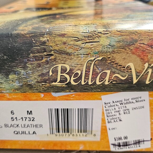 Bella--Vita Black Leather 2 Inch Kitten Heels in Box Size 6M - Picture 12 of 14